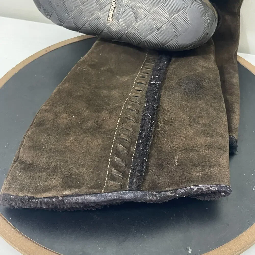 Patagonia Scamperdown Boots Women 9.5 Brown Suede Polartec‎ Thinsulate Warm